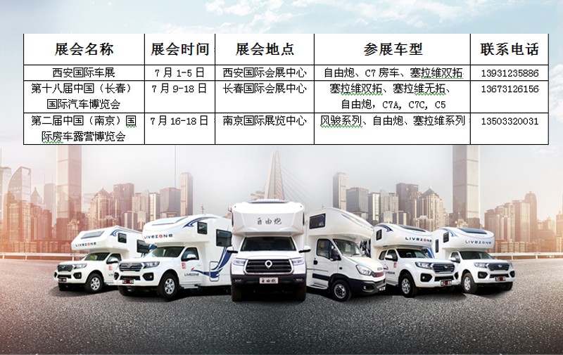 七月，這么多城市都能看房車